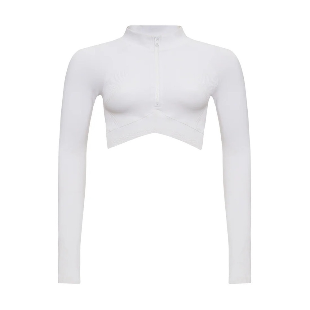 Joja Exhale Long Sleeve Luna White Crop Top Half Zip Women’s Size XS NEW - Picture 4 of 4
